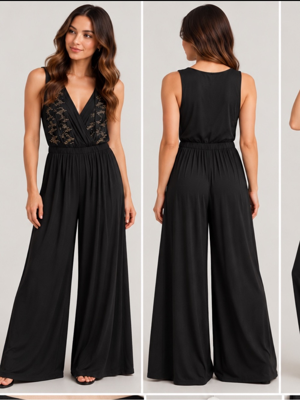 Savannah raeBlack Wide Leg Jumpsuit Size Small